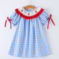 Girls Summer Strawberry Bow Embroidered Smocked Dress Rylee Faith