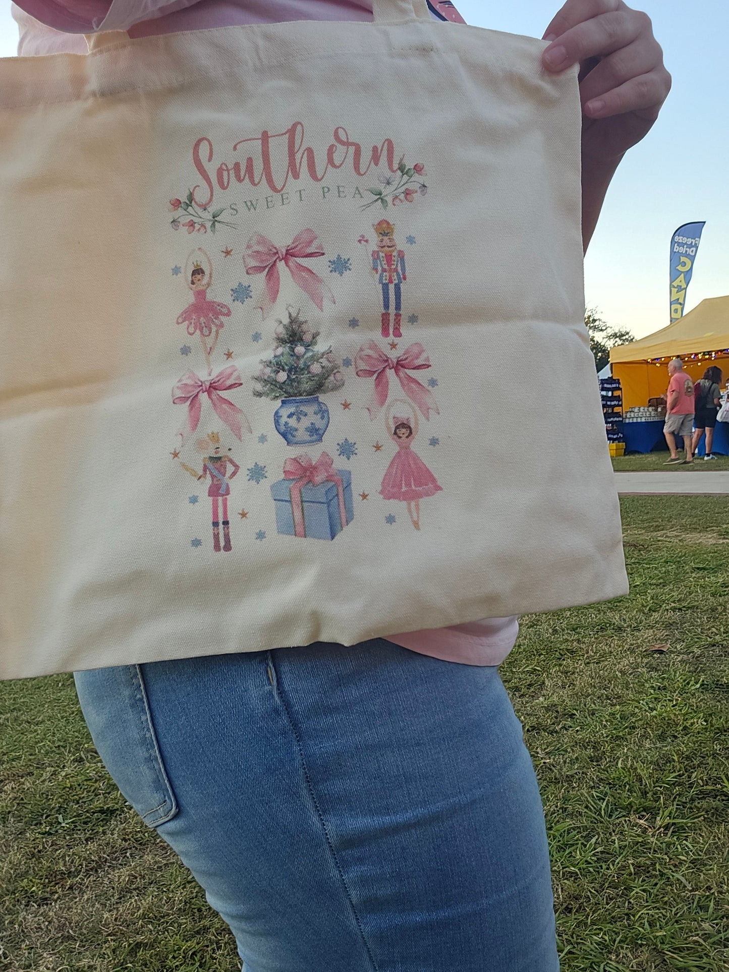 Southern Sweet Pea exclusive nutcracker canvas tote southernsweetpea