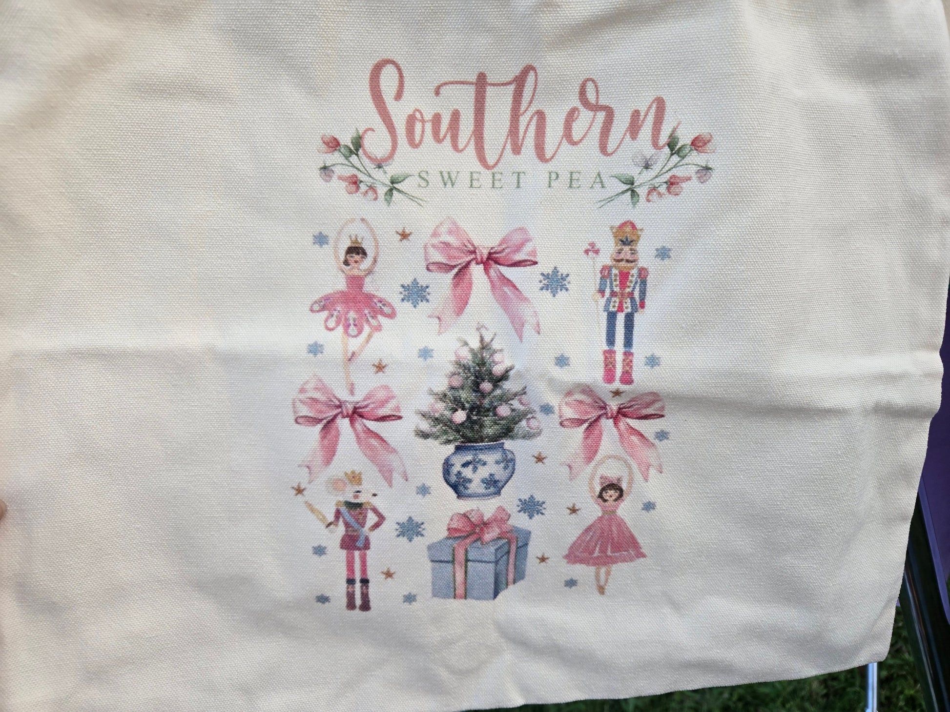 Southern Sweet Pea exclusive nutcracker canvas tote southernsweetpea