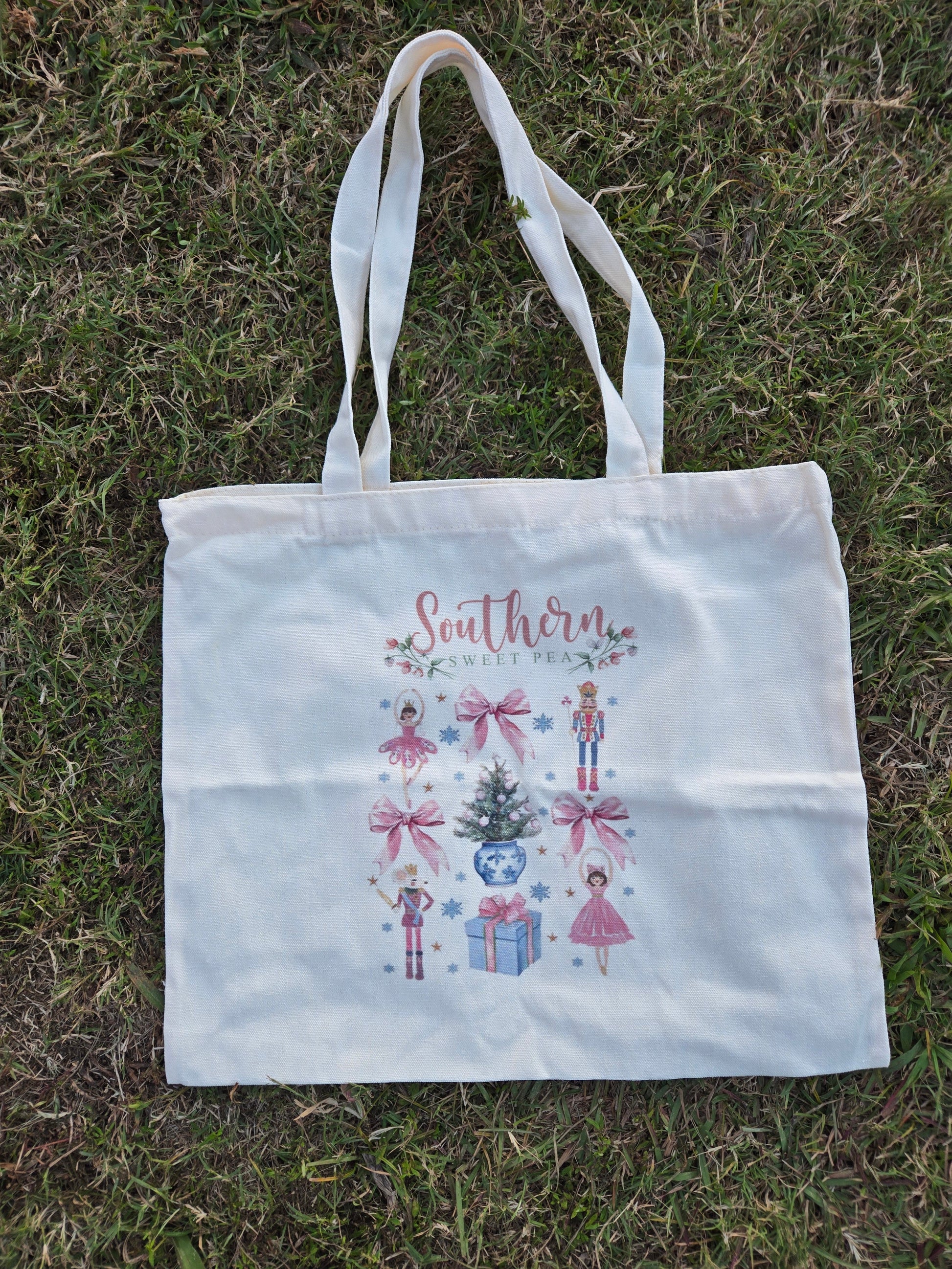 Southern Sweet Pea exclusive nutcracker canvas tote southernsweetpea