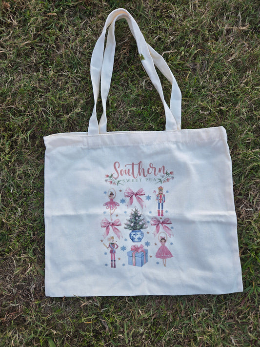 Southern Sweet Pea exclusive nutcracker canvas tote southernsweetpea