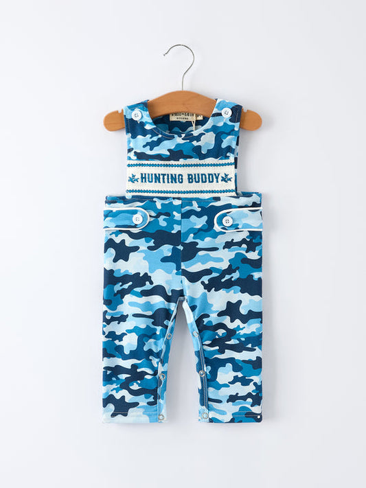Camouflage "Hunting Buddy" Embroidery Baby Boy Romper Rylee Faith