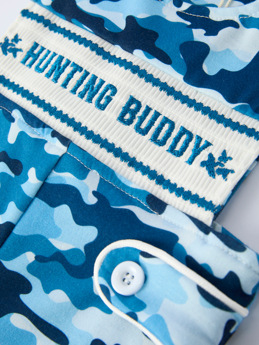 Camouflage "Hunting Buddy" Embroidery Baby Boy Romper Rylee Faith