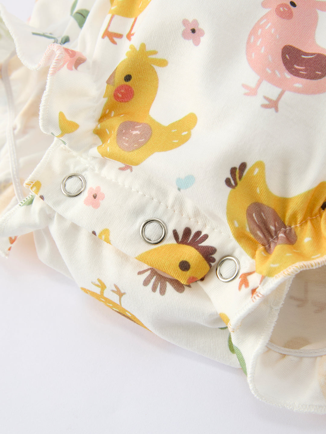 Spring Chick Scallop Short Sleeve Girl Romper Rylee Faith
