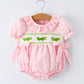 Baby Girls Summer Crocodile Embroidered Smocked Romper Rylee Faith