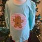 Blue Gingerbread Applique Ruffle Girls Pants Set Honeydew