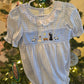 Blue Nativity Embroidery Girl Ruffle Bubble Honeydew