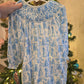 Blue Snowman Christmas Tree Smocked Dress Honeydew