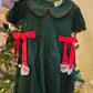 Green Christmas Santa Applique Dress Rylee Faith