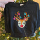 Black Reindeer Sequin Mom and Me Sweater Honeydew