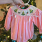 Pink Christmas Tree Smocked Bubble Honeydew