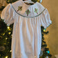 White Wreath Smocked Ruffle Dress Honeydew