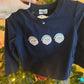 Navy Santa Claus Embroidery Boys Top Honeydew