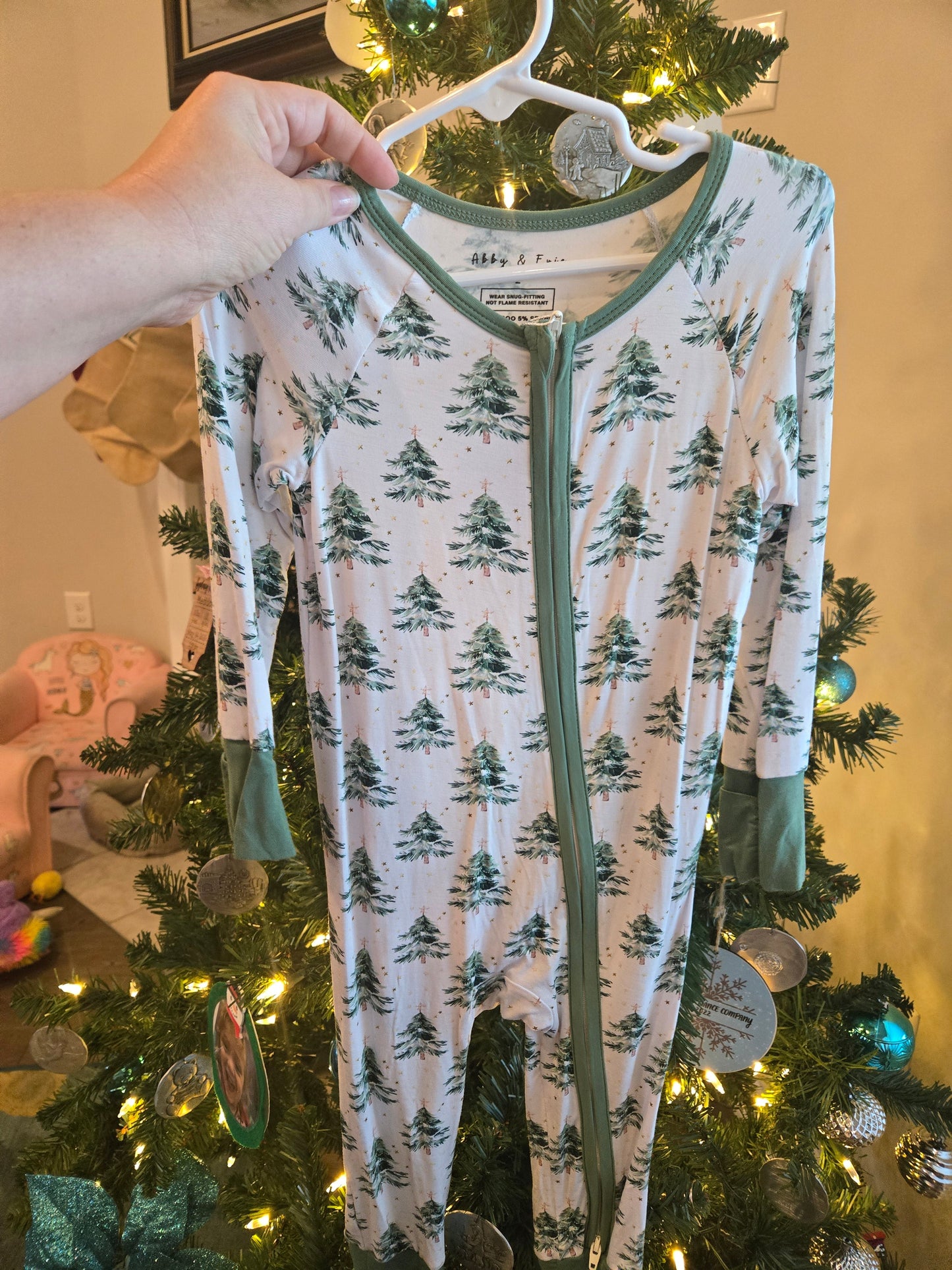 Green Christmas Tree Bamboo Zipper Honeydew