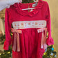 Santa Pink Ribbon Red Christmas Smocked Girl Dress Rylee Faith