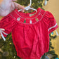 Cookies and Santa Red Smocked Bubble Rylee Faith