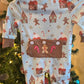 Blue Christmas Gingerbread Boy Romper Honeydew