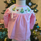 Pink Christmas Tree Smocked Bloomer Set Honeydew