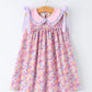 Spring Purple Floral Bow Ruffle Dress Rylee Faith
