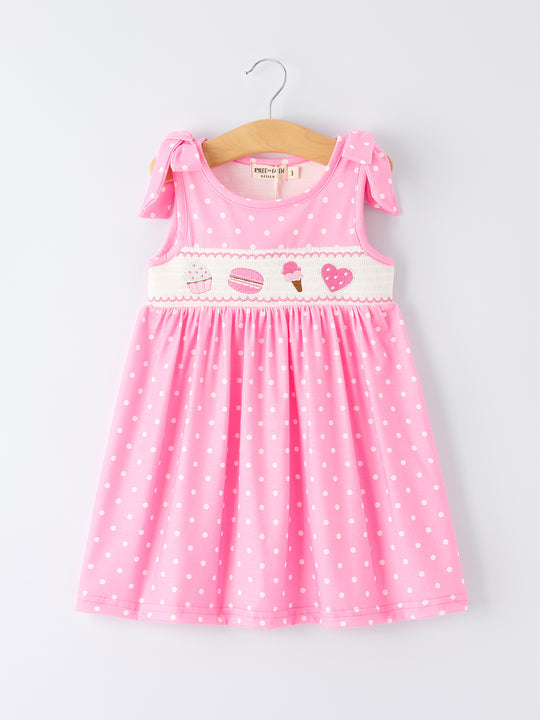 Summer Dessert Smocked Embroidered Pink Dress Rylee Faith