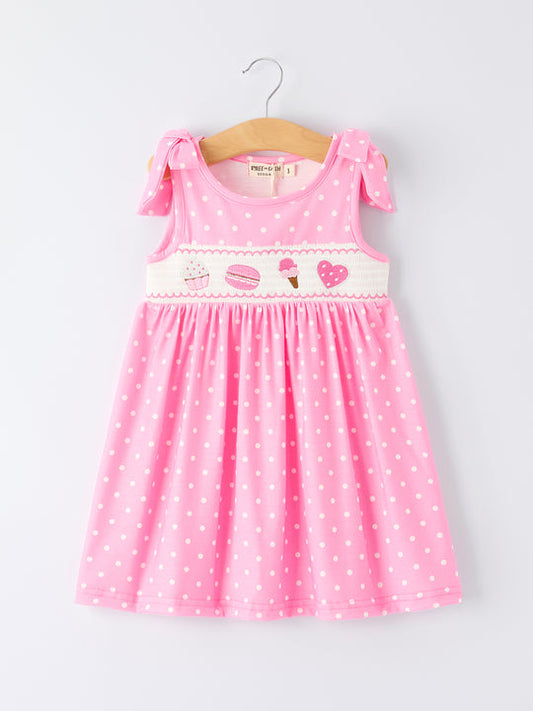 Summer Dessert Smocked Embroidered Pink Dress Rylee Faith