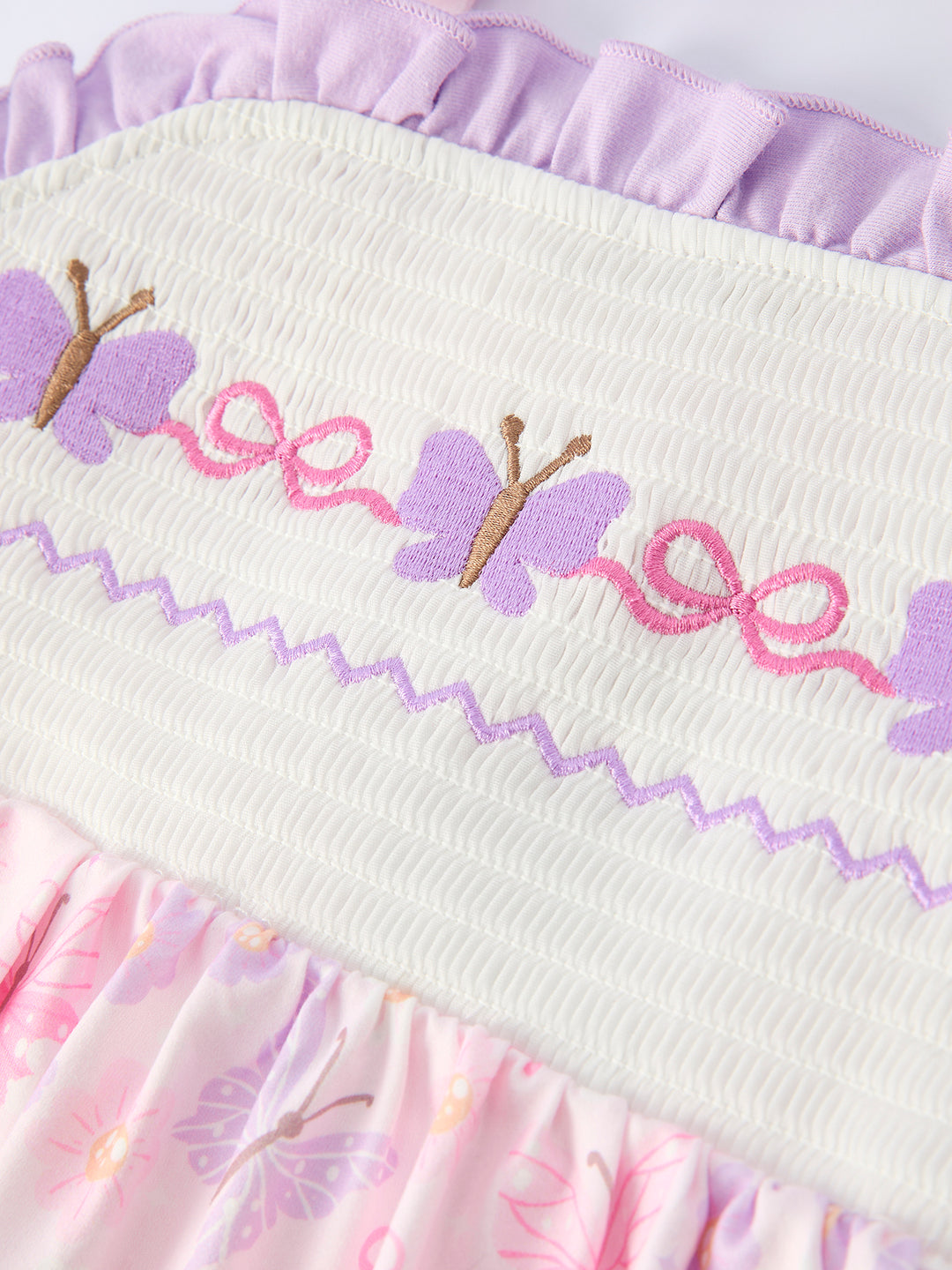 Butterfly Embroidery Smocking Bow Baby Girls Bloomer Set Rylee Faith