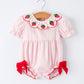 Baby Girls Plaid Smocked Strawberry Applique Romper Rylee Faith