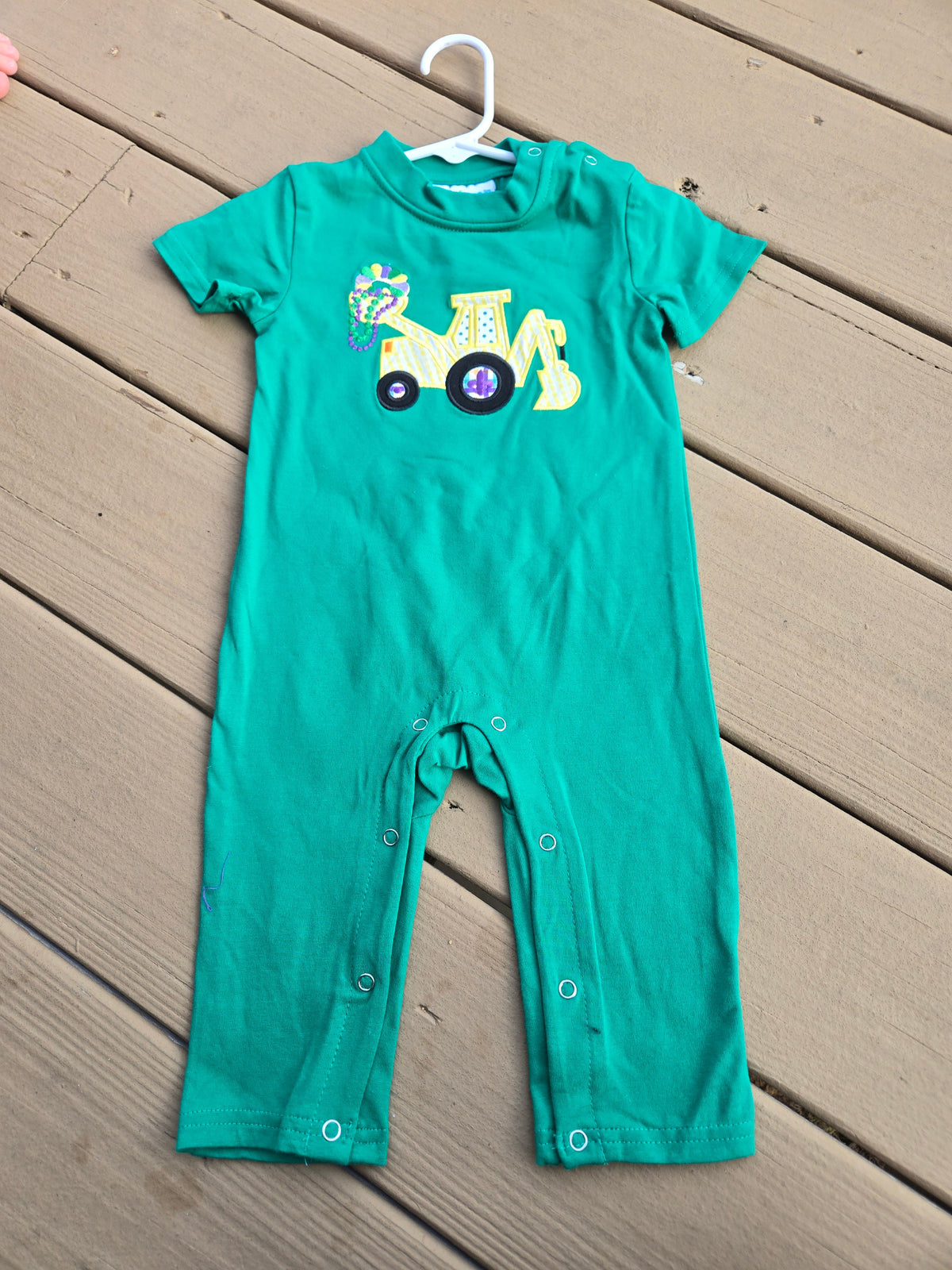 Mardi Gras Construction Romper Smock Candy