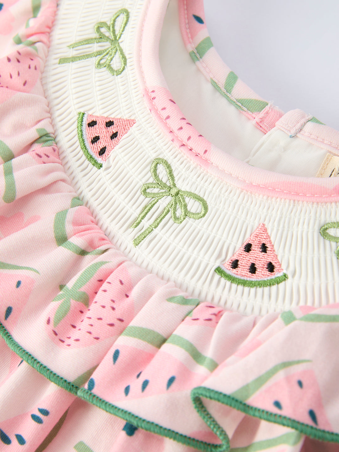 Girls Watermelon Embroidered Smocked Girl Dress Rylee Faith