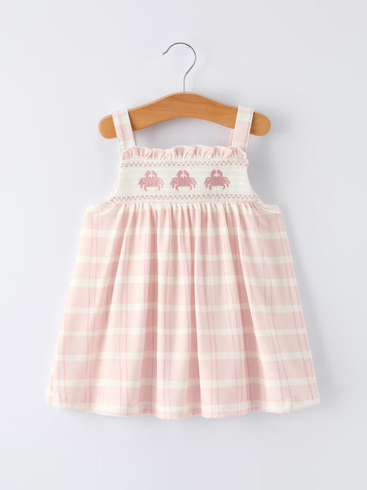 Girls Crab Embroidered Smocked Dress Rylee Faith