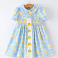 Summer Lemon Print Girls Puff Sleeve Dress Rylee Faith