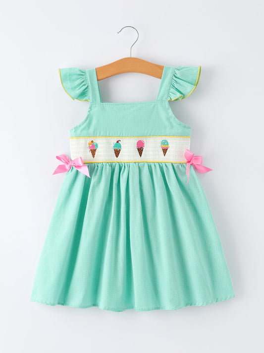 Ice Cream Embroidered Girl Dress Rylee Faith