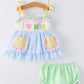I Love Mom Color Block Seersucker Bloomer Set Rylee Faith