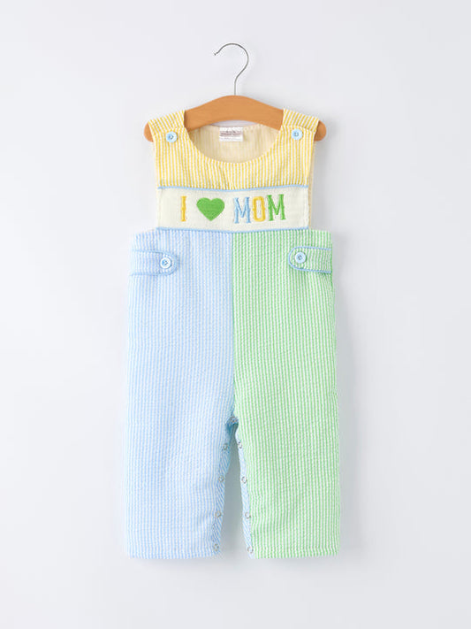 I Love Mom Color Block Seersucker Jonjon Rylee Faith