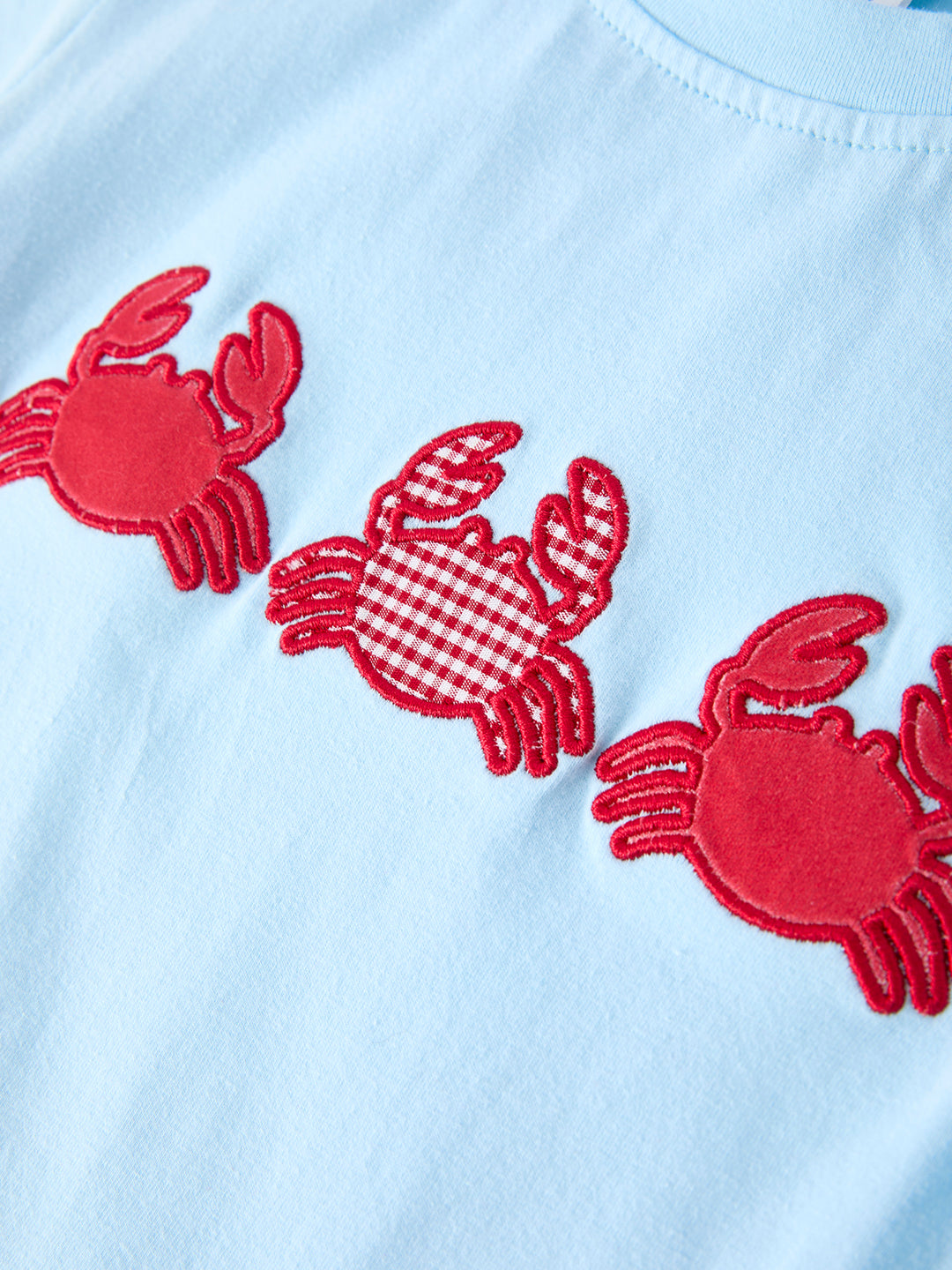 Crab Applique Boy Top and Plaid Shorts Set Rylee Faith
