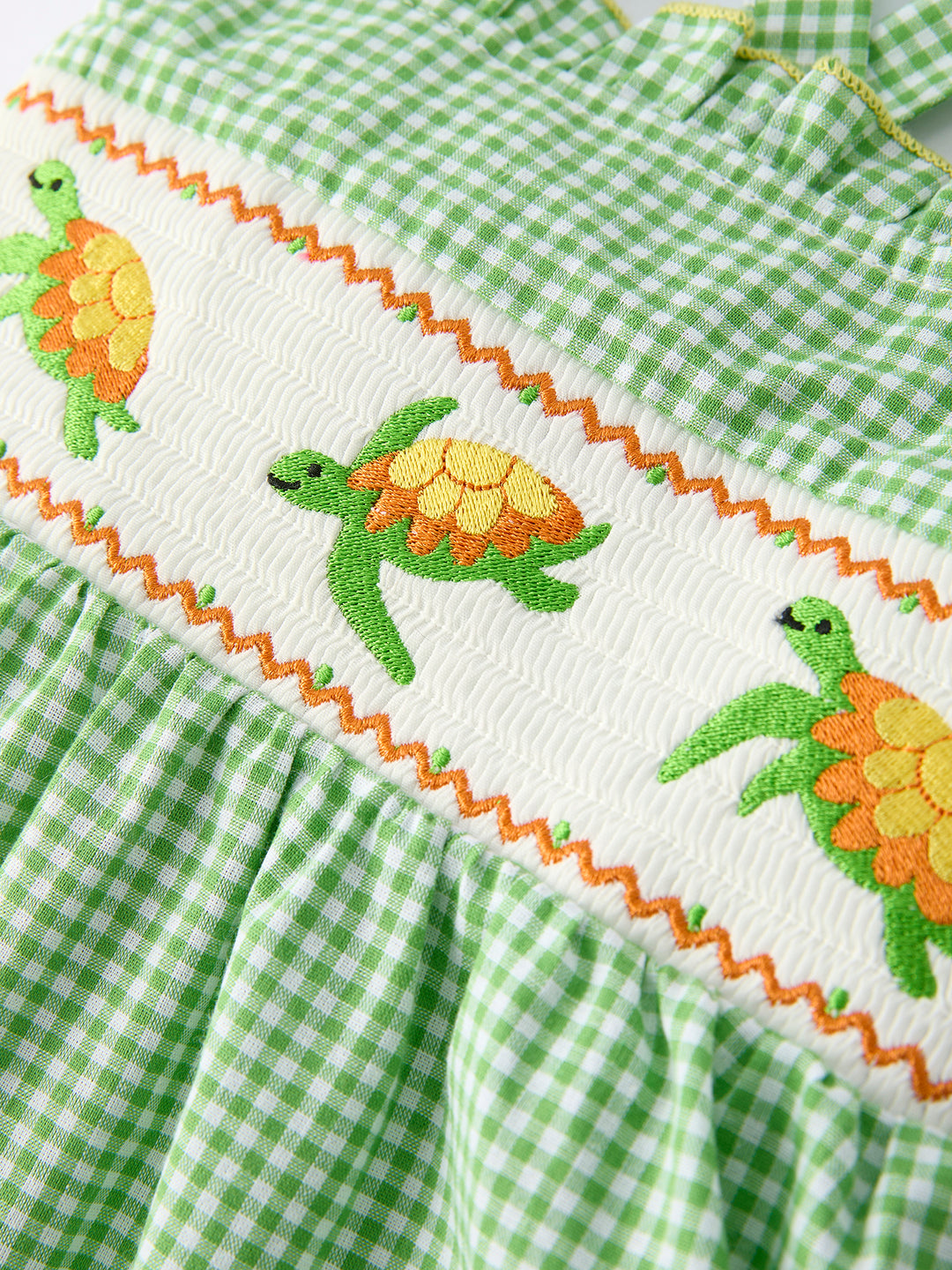 Spring Turtle Smocked Baby Girls Dress Rylee Faith