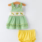 Spring Turtle Smocked Baby Girls Bloomer Set Rylee Faith