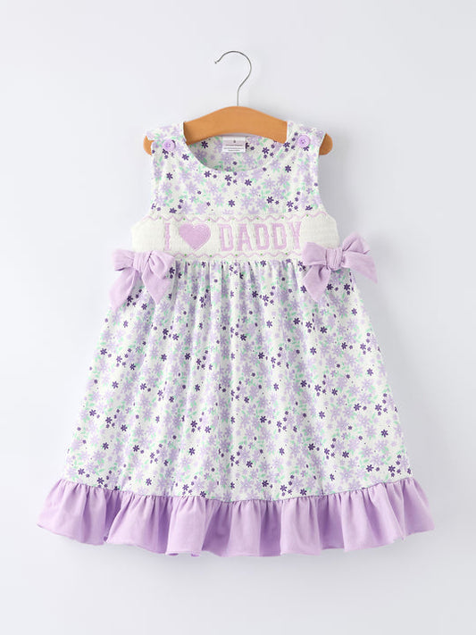 I Love Daddy Purple Floral Dress Rylee Faith