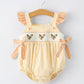 Farm Girl Chicken Smocked Bow Ruffle Romper Rylee Faith