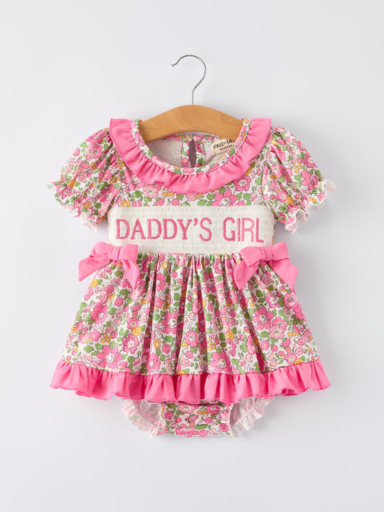 Daddy's Girl Pink Floral Skirted Romper Rylee Faith