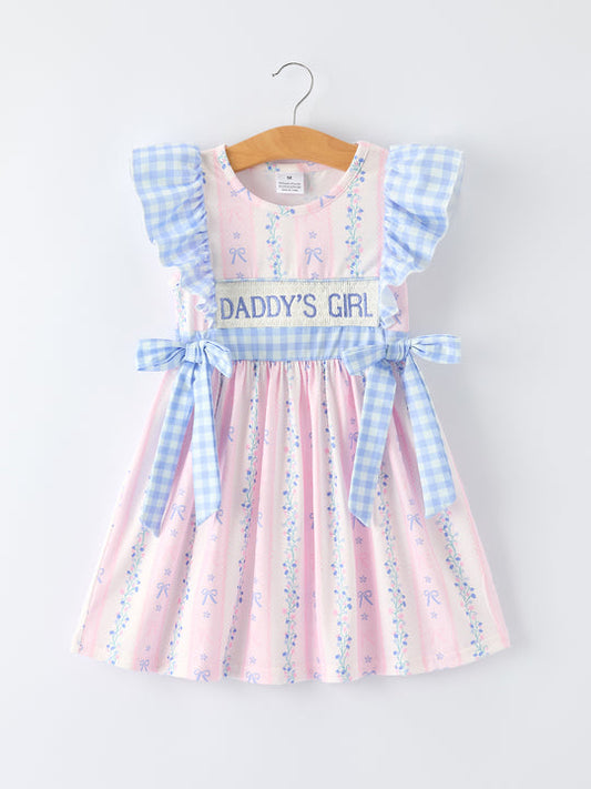 Daddy's Girl Pink Striped Flower Dress Rylee Faith