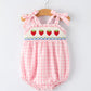 Strawberry Embroidery Girl Romper Bow Strap Ruffle Rylee Faith