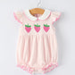 Strawberry Girl Romper Ruffle Peter Pan Collar Rylee Faith