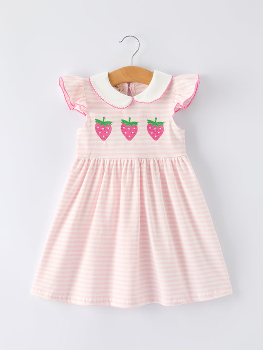 Strawberry Girl Dress Ruffle Peter Pan Collar Rylee Faith