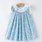 I Love Mama Blue Floral Smocked Dress Rylee Faith