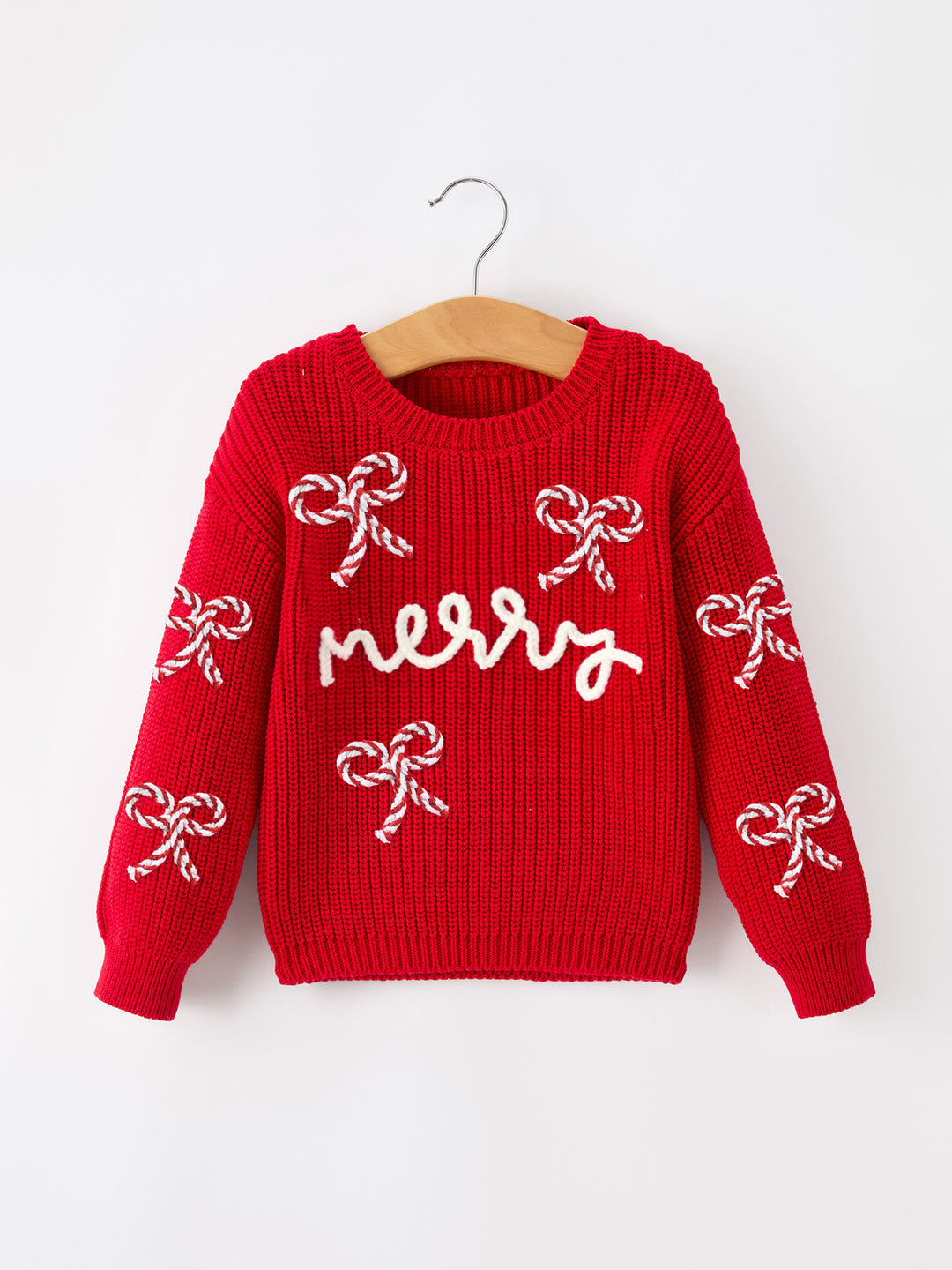 Christmas Candy Cane Merry Knit Sweater Pullover Rylee Faith
