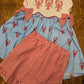 Hazel Blue Crawfish Applique Short Set with Bows Posh Petites