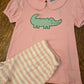 Hazel Blue Pink Later Gator Short Set Posh Petites