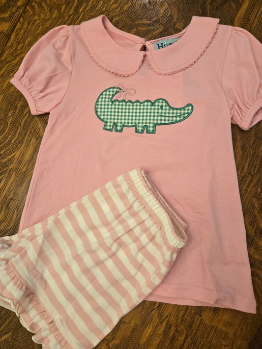 Hazel Blue Pink Later Gator Short Set Posh Petites