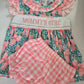 Pink Floral Mommy's Girl Embroidery Ruffle Bloomer Set Honeydew